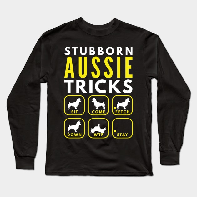 Stubborn Aussie Tricks - Dog Training Long Sleeve T-Shirt by DoggyStyles